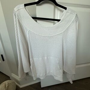 We The Free White Textured Knit Top